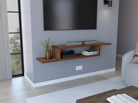 Mesa Para Tv Flotante Dilix, Castaño, con superficie para objetos decorativos